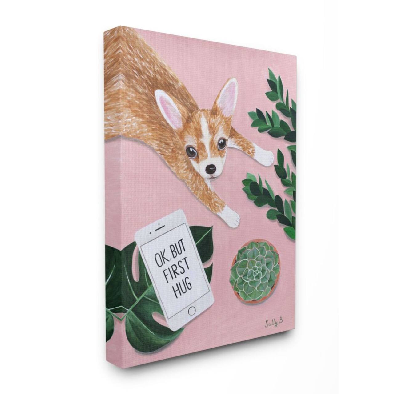 Stupell Industries Chihuahua Phone Text Funny Animal Dog Painting